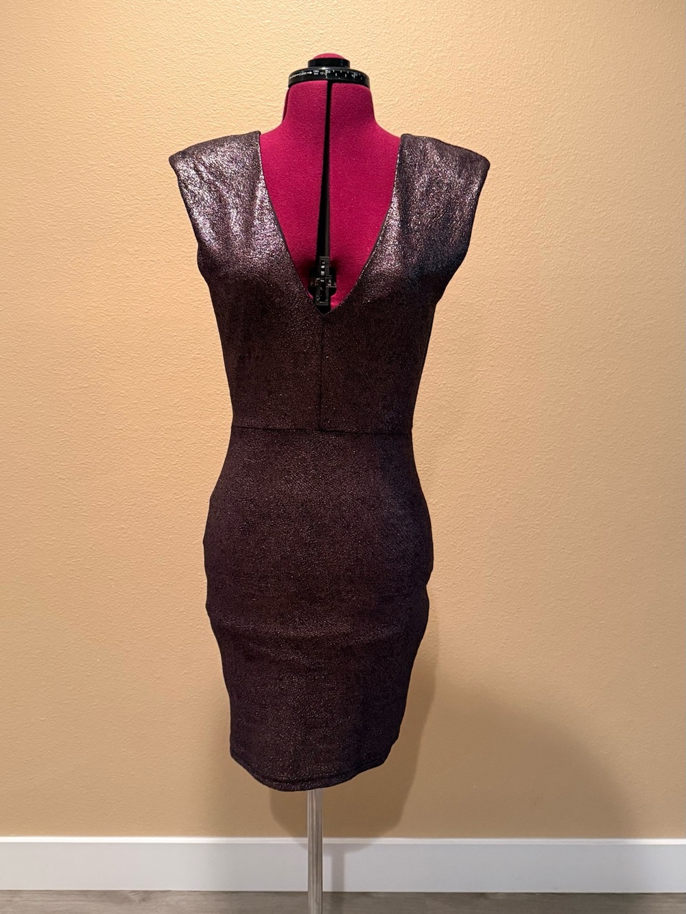 Signature8 Metallic Brown Bodycon Mini Dress
